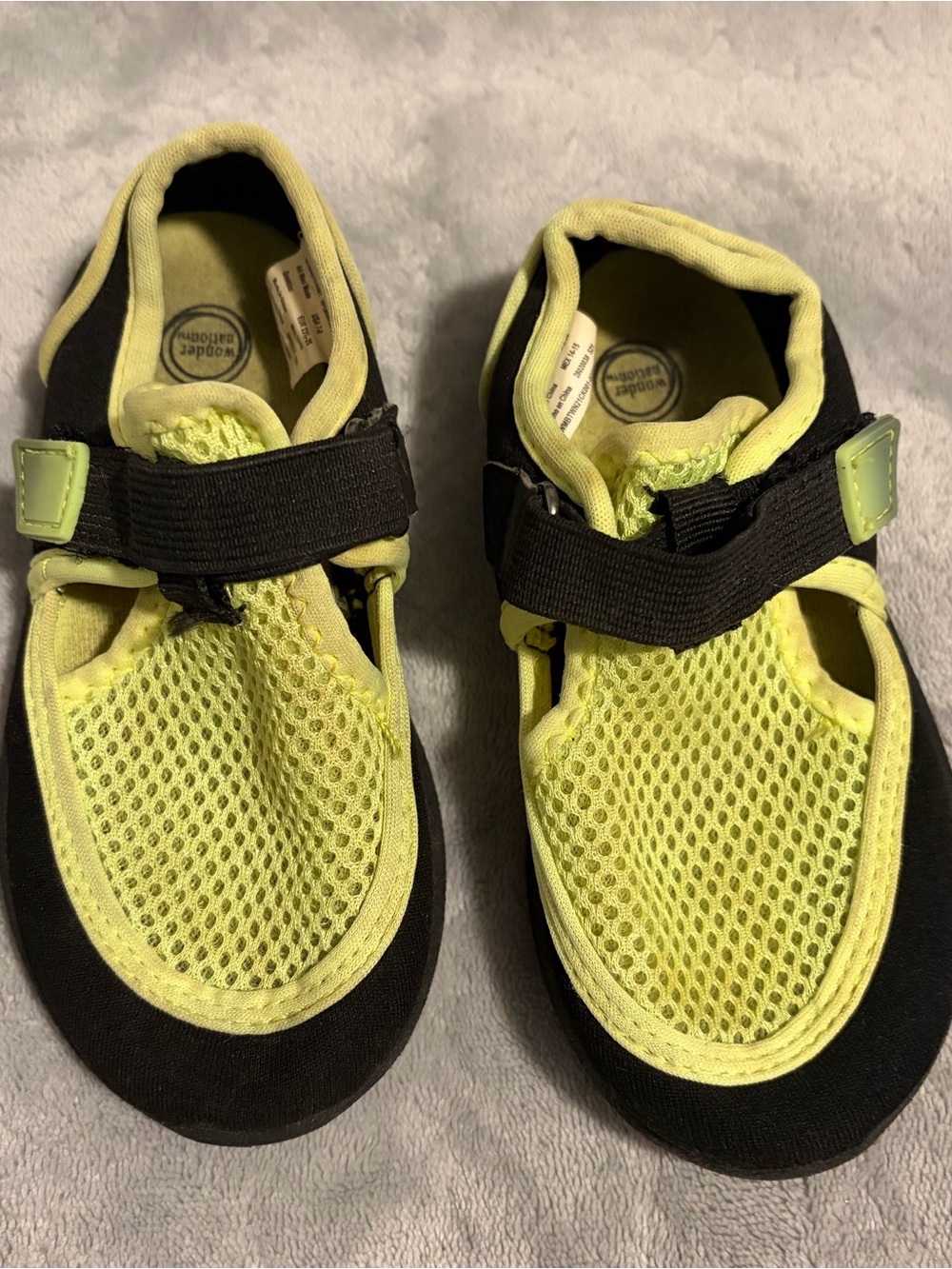 wonder nation Neon Yellow and Black Kids Water Shoes